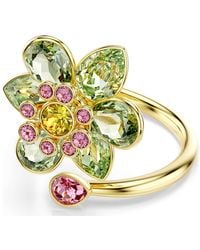 Swarovski - Idyllia Crystal Flower Open Ring, Size 60 - Lyst