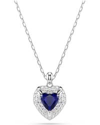 Swarovski - One Pendant, Heart Cut, Pavé, Heart, Rhodium Plated - Lyst