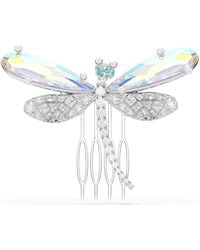 Swarovski - Spilla E Accessorio Per Capelli Ariana Grande X Crystal Pearl, Taglio Misto, Libellula, Bianca, Placcato Rodio - Lyst