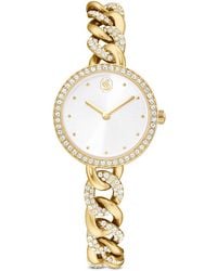 Swarovski - Cocktail Round Watch, Round Cut, Metal Bracelet, -Tone Finish - Lyst