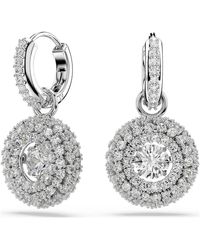 Swarovski - Orecchini pendenti sublima, taglio round, bianchi, placcato rodio - Lyst