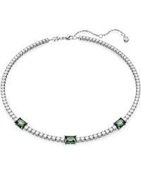 Swarovski - Matrix Tennis Necklace, Mixed Cuts, Rhodium Plated - Lyst