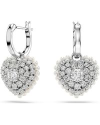Swarovski - Hyperbola drop-ohrhänger, kristallperle, herz - Lyst