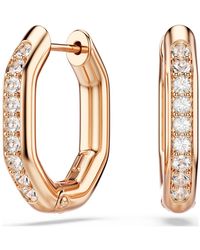 Swarovski - Dextera Octagon Shape Hoop Earrings - Lyst