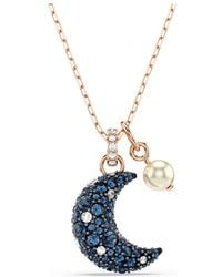 Swarovski - Luna anhänger, kristallperle, mond, mehrfarbig, roségold-legierungsschicht - Lyst