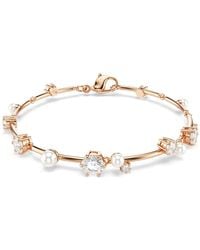 Swarovski - Constella Crystal Pearl Tennis Bracelet, Size Medium - Lyst