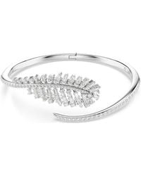 Swarovski - Vienna Bangle, Mixed Cuts, Feather, Rhodium Plated - Lyst