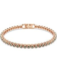 Swarovski - Imber Rose-Tone Plated Emily Tennis Bracelet - Lyst