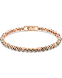 Swarovski - Imber Rose-Tone Plated Emily Tennis Bracelet - Lyst