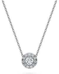 Swarovski - Eternity Halo Solitaire Pendant, Lab-Grown Diamonds 0.23 Ct Tw, Round Shape, Sterling - Lyst