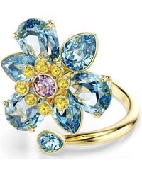 Swarovski - Anello aperto idyllia, taglio misto, fiore - Lyst