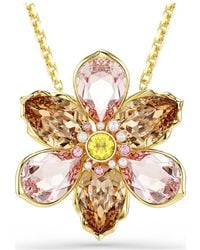 Swarovski - Idyllia anhänger und brosche, verschiedene schliffe, blume, mehrfarbig, goldlegierungsschicht - Lyst
