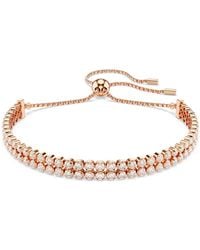 Swarovski - Matrix Tennis-Tone Plated Bracelet - Lyst