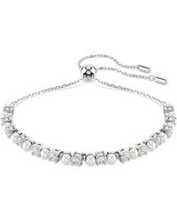 Swarovski - Matrix Tennis Crystal Pearl Bracelet - Lyst