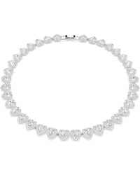 Swarovski - Collana tennis ariana grande x , taglio misto, cuore, bianca, placcato rodio - Lyst