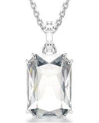 Swarovski - Una Pendant, Octagon Cut, Rhodium Plated - Lyst