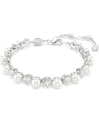 Swarovski - Matrix tennis armband, kristallperle, rundschliff - Lyst