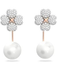 Swarovski - Latisha Earring Jackets, Flower, Rose-Tone Plated - Lyst