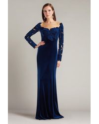 Tadashi Shoji - Rhyne Embroidered Velvet Gown - Lyst