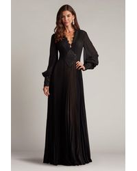 Tadashi Shoji - Fellows Blouson Sleeve Gown-Bk/Nd - Lyst