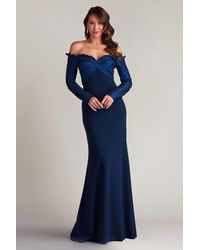 Tadashi Shoji - Neena Taffeta Banded Gown - Lyst