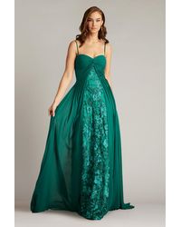 Tadashi Shoji - Monte Chiffon Overlay Embroidered Gown-Emera - Lyst