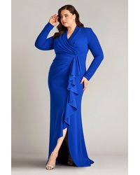 Tadashi Shoji - Markum Long-Sleeve Flounce Gown - Lyst