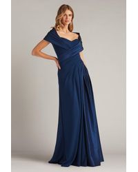 Tadashi Shoji - Milica Draped Portrait Collar Gown - Lyst