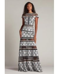 Tadashi Shoji - Jovie Sequin Embroidered Illusion Gown-Silmu - Lyst