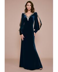 blue velvet dresses for sale