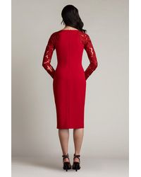 Tadashi Shoji Brone Illusion Lace Cocktail Dress in Black | Lyst