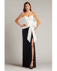 Tadashi Shoji - Kinah Oversized Bow Gown-Wh/Bk - Lyst