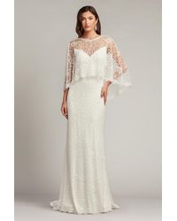 Tadashi Shoji - Eagen Draped Overlay Embroidered Gown - Lyst