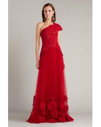 Tadashi Shoji - Marcelline One-Shoulder Laser-Cut Gown-Chrnu - Lyst