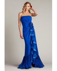 Tadashi Shoji - Leith Cascading Ruffle Gown-Mystc - Lyst