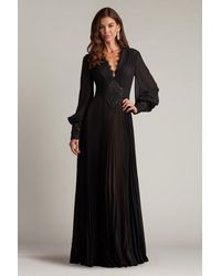Tadashi Shoji - Fellows Blouson Sleeve Gown-Bk/Nd - Lyst