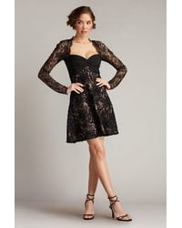 Tadashi Shoji - Sayda Embroidered Lace Mini Dress-Bk/Nd - Lyst