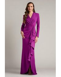 Tadashi Shoji - Markum Long-Sleeve Flounce Gown-Magen - Lyst