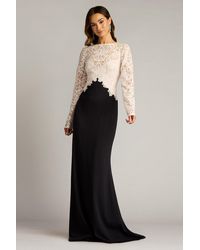 Tadashi Shoji - Lafayette Embroidered Bodice Gown-Iv/Bk - Lyst