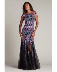 Tadashi Shoji - Weston Floral Ribbon And Tulle Gown - Lyst