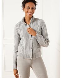 Talbots - Ruffle Mockneck Cardigan Sweater - Lyst