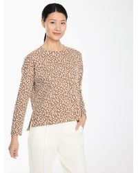 Talbots - Dreamy Leopard Jacquard Crewneck Sweater Pullover - Lyst