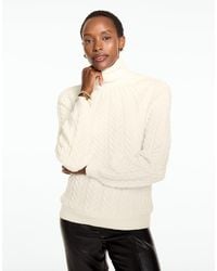 Talbots - Cable Knit Mockneck Sweater - Lyst