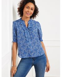 Talbots - Ruffle Button Front Top - Lyst