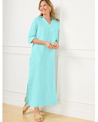 Talbots - Long Sleeve Linen Kaftan Shirtdress - Lyst