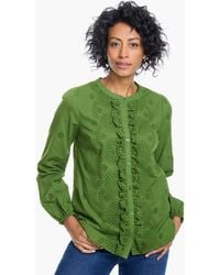 Talbots - Eyelet Button Front Top - Lyst
