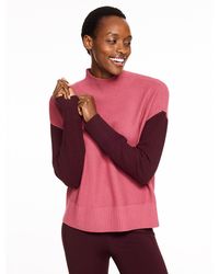 Talbots - Waffle Knit Mockneck Colorblock Sweater - Lyst