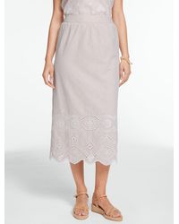Talbots - Embroidered Linen A-line Skirt - Lyst