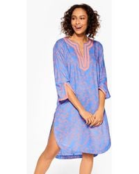 Talbots - Tossed Shell Sweaters Voile Caftan Cover-up - Lyst