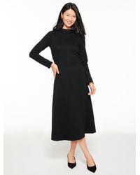 Talbots - Diamond Jacquard Fit & Flare Midi Dress - Lyst